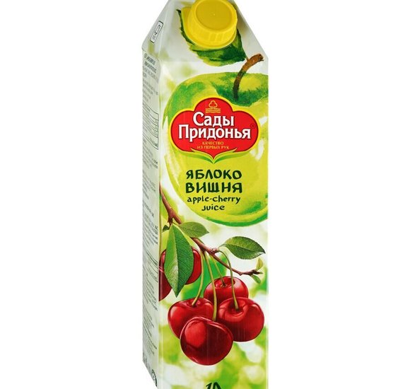 Сок Сады Придонья Яблоко Вишня 1л купить с доставкой в Канске