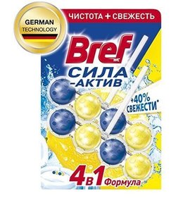 Фото товара Средство чистящее для унитаза Bref Сила Актив Лимон 2*50г