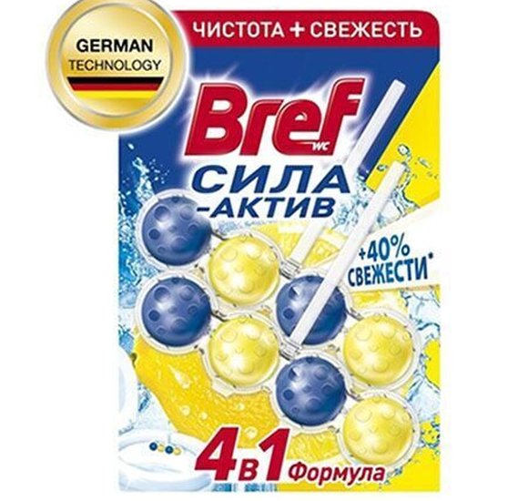Средство чистящее для унитаза Bref Сила Актив Лимон 2*50г купить с доставкой в Канске