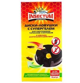 Фото товара Средство инсектицидное Insectum гель от тараков и муравьев 6шт диски-ловушки
