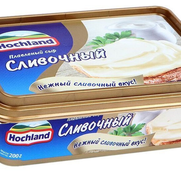 Сыр Хохланд Сливочный ванночка 55% 200г БЗМЖ купить с доставкой в Канске