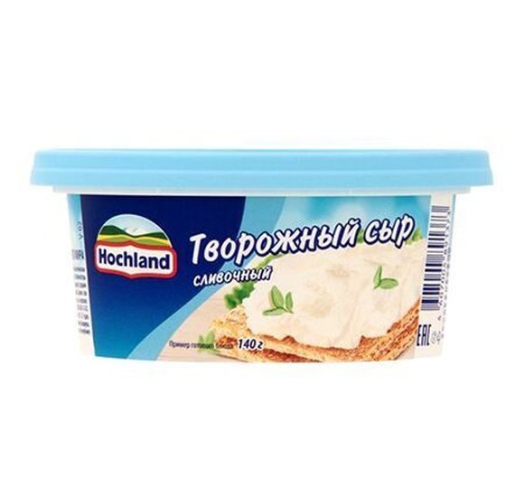 Сыр Хохланд Творожный сливочный 60% 140г БЗМЖ купить с доставкой в Канске