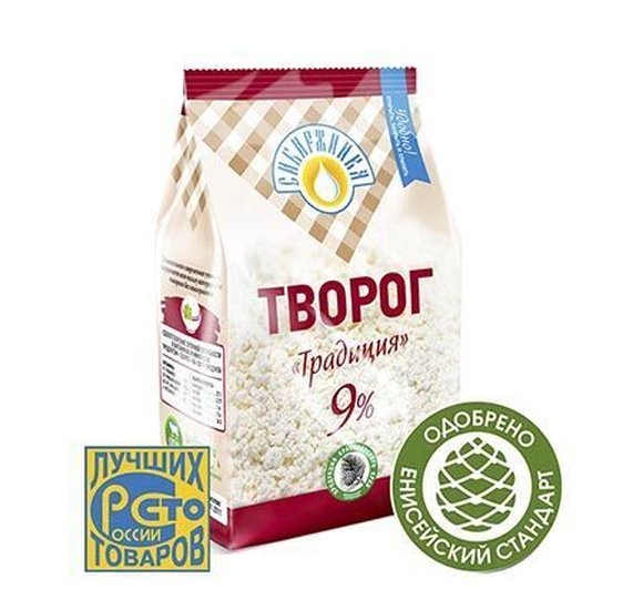 Творог Сибиржинка Традиция 9% 200г БЗМЖ купить с доставкой в Канске