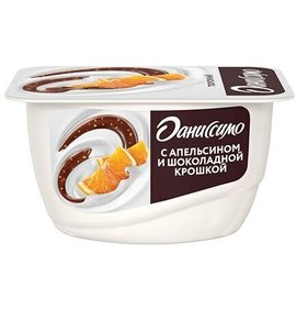 Фото товара Творожный продукт Даниссимо Апельсин и крошка из темного шок 5,8% 130г БЗМЖ