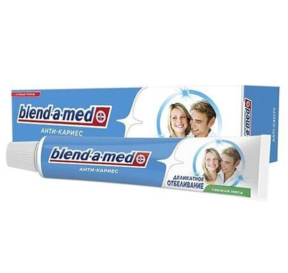 Зубная паста Blend-a-med Анти-кариес Деликатное отбеливание Свежая мята 100мл купить с доставкой в Канске