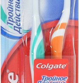 Фото товара Зубная щетка Colgate Тройное действие ср жесткость 2шт*/
