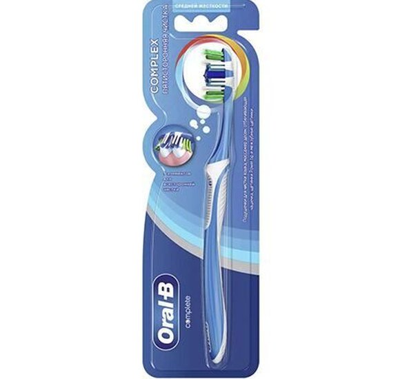 Зубная щетка Oral-B Complex пятистороняя чистка средняя купить с доставкой в Канске